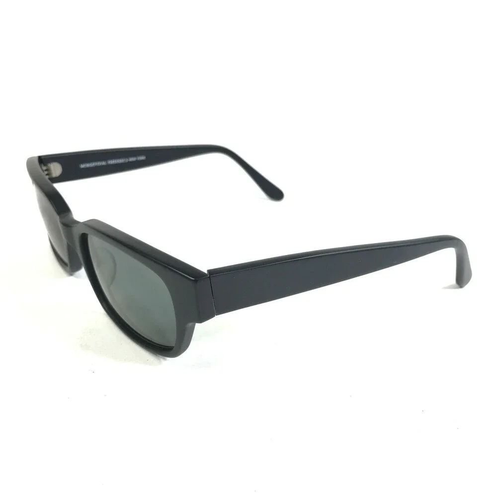 Morgenthal Frederics Sunglasses 101M RALPHIE Matte Black Frames w Green Lenses